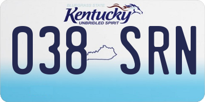 KY license plate 038SRN