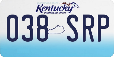 KY license plate 038SRP