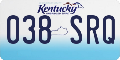 KY license plate 038SRQ