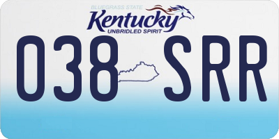 KY license plate 038SRR