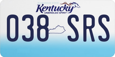 KY license plate 038SRS