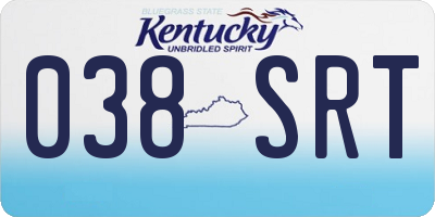 KY license plate 038SRT