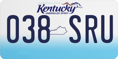 KY license plate 038SRU