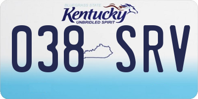 KY license plate 038SRV