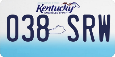 KY license plate 038SRW