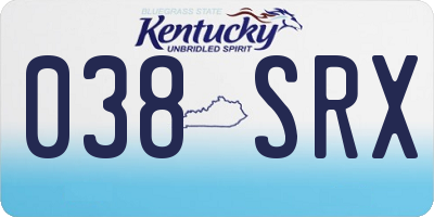 KY license plate 038SRX