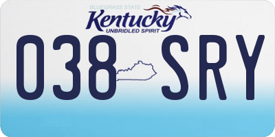 KY license plate 038SRY