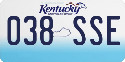 KY license plate 038SSE