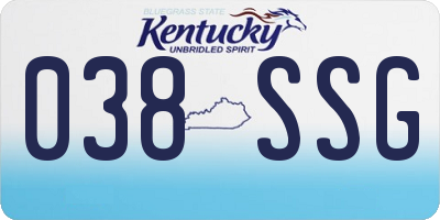 KY license plate 038SSG