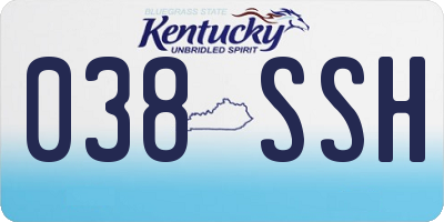KY license plate 038SSH