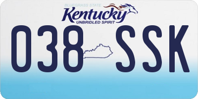 KY license plate 038SSK