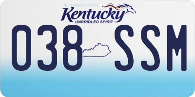 KY license plate 038SSM