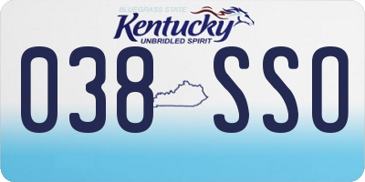 KY license plate 038SSO