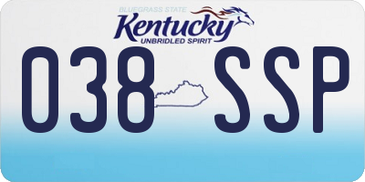 KY license plate 038SSP