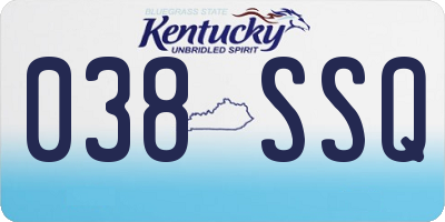 KY license plate 038SSQ