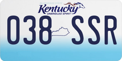 KY license plate 038SSR