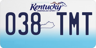 KY license plate 038TMT