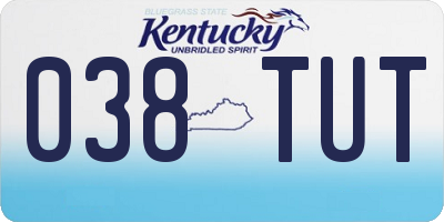 KY license plate 038TUT