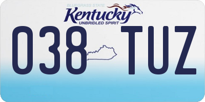 KY license plate 038TUZ