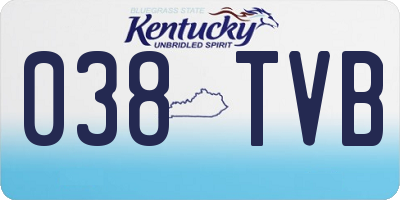 KY license plate 038TVB
