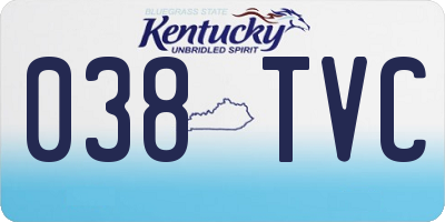 KY license plate 038TVC