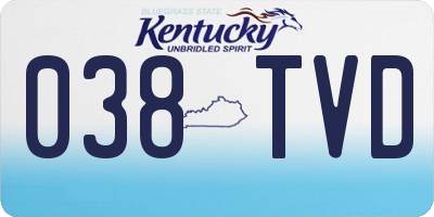 KY license plate 038TVD
