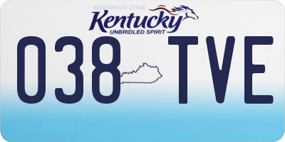 KY license plate 038TVE