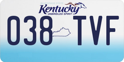 KY license plate 038TVF