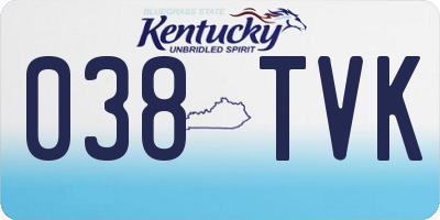 KY license plate 038TVK