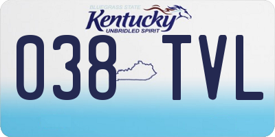KY license plate 038TVL