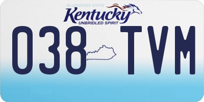 KY license plate 038TVM