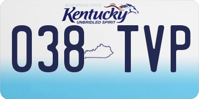 KY license plate 038TVP
