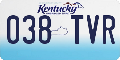 KY license plate 038TVR
