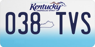 KY license plate 038TVS