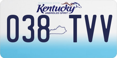 KY license plate 038TVV