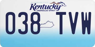 KY license plate 038TVW