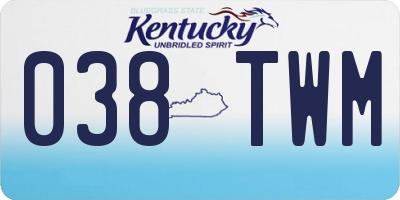 KY license plate 038TWM
