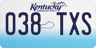 KY license plate 038TXS