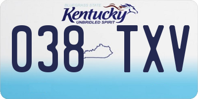 KY license plate 038TXV