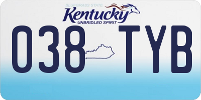 KY license plate 038TYB