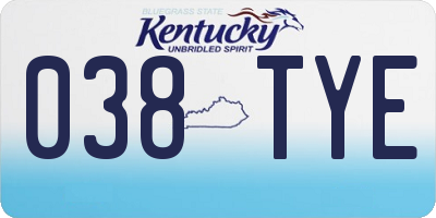 KY license plate 038TYE