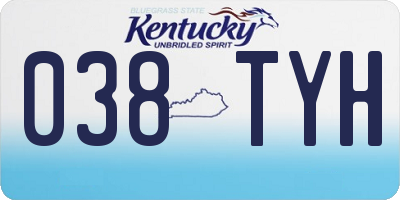 KY license plate 038TYH