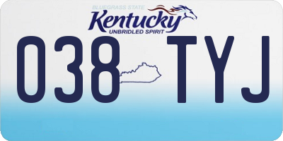 KY license plate 038TYJ