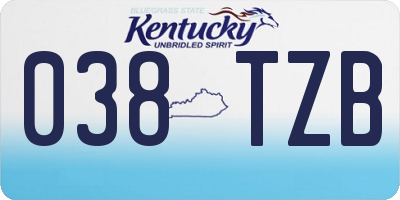 KY license plate 038TZB
