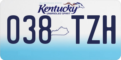 KY license plate 038TZH