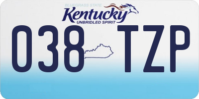 KY license plate 038TZP