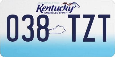 KY license plate 038TZT