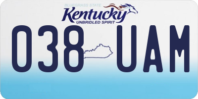 KY license plate 038UAM
