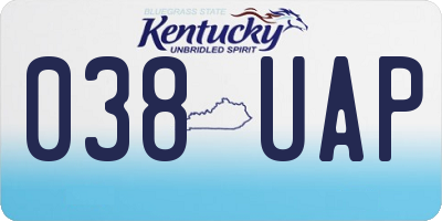 KY license plate 038UAP