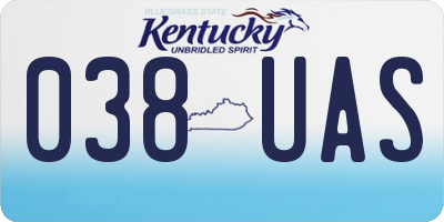KY license plate 038UAS